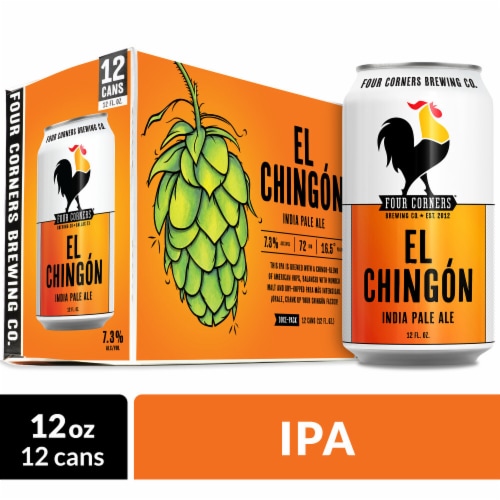 Four Corners El Chingon IPA Craft Beer Perspective: front