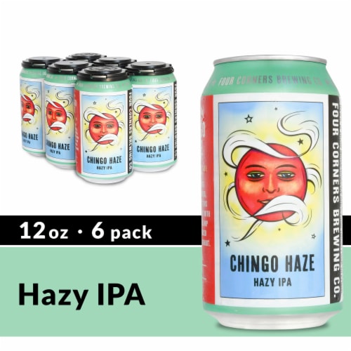 Four Corners Brewing Co. Chingo Haze Chingo-Haze Hazy IPA Craft Beer Perspective: front