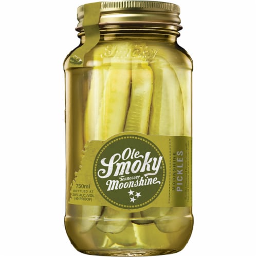 Ole Smoky Pickles Moonshine Tennessee Whiskey Perspective: front