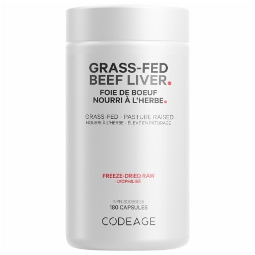 Codeage Grass-Fed Beef Liver Capsules Perspective: front