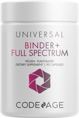 Codeage Binder + Full Spectrum Activated Charcoal Capsules Perspective: front