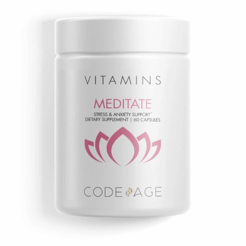 Codeage Meditate Natural Brain Supplement Vitamin Capsules Perspective: front