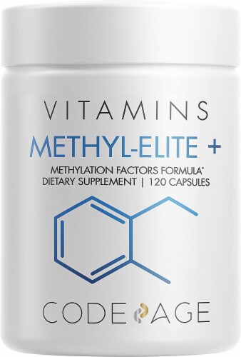 Codeage Methyl-Elite Riboflavin + Supplement Capsules Perspective: front