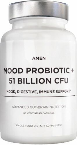 Codeage Advanced Gut-Brain Nutrition Amen Mood Probiotic Whole Food Dietary Supplement Perspective: front