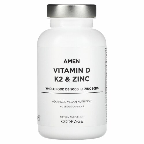 Codeage Amen Vitamin D, K2 & Zinc Dietary Supplement Perspective: front