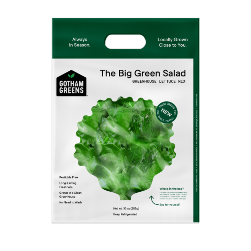 Gotham Greens® The Big Green Salad Lettuce Bag Perspective: front