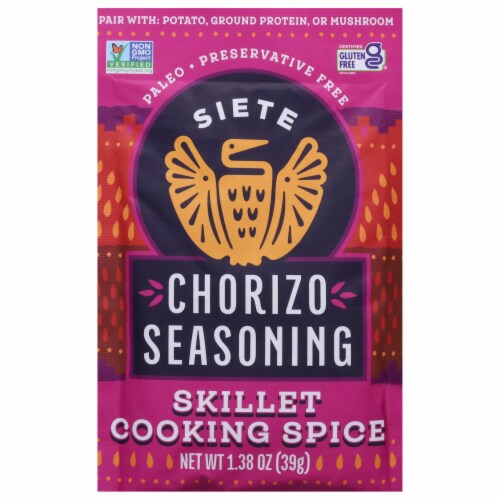 Siete Chorizo Seasoning Skillet Cooking Spice Perspective: front
