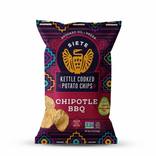 Siete® Chipotle BBQ Kettle Potato Chips Perspective: front