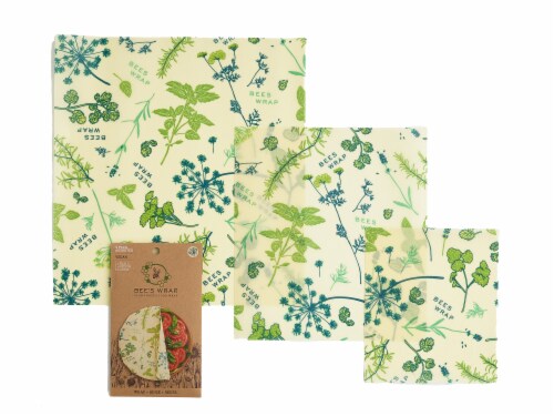 Bee's Wrap Assorted Vegan Reusable Food Storage Wrap - Herb Garden Perspective: front