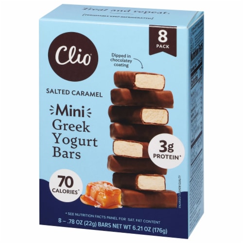 Clio® Salted Caramel Greek Yogurt Mini Bars Perspective: front