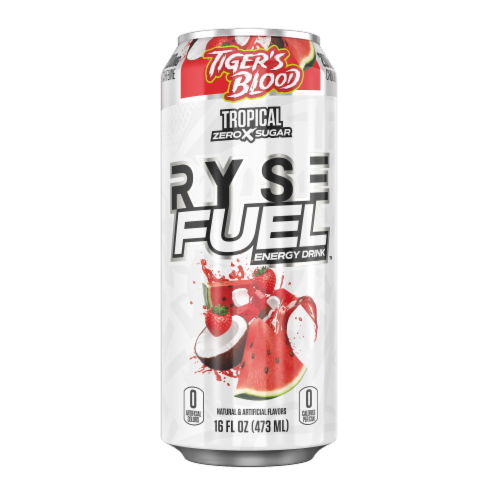 Ryse Fuel™ Tropical Zero Sugar Tiger's Blood Energy Drink Perspective: front