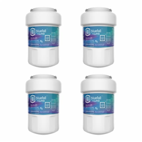 GE MWF 4PK Refrigerator Water Filter Compatible by BlueFall Perspective: front