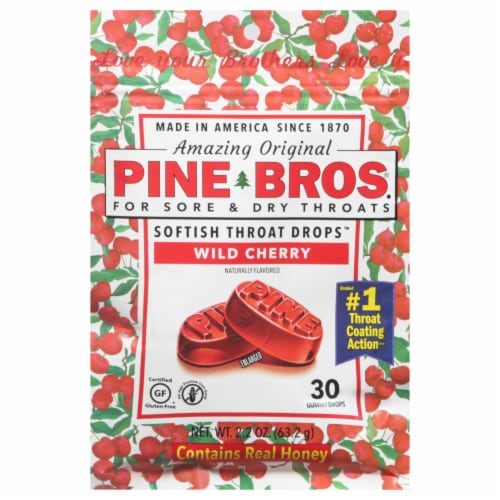 Pine Bros® Wild Cherry Throat Cough Drops Perspective: front