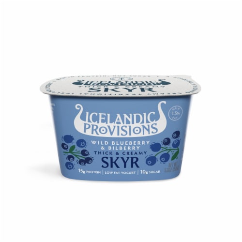 Icelandic Provisions Traditional Blueberry Bilberry Skyr Perspective: front