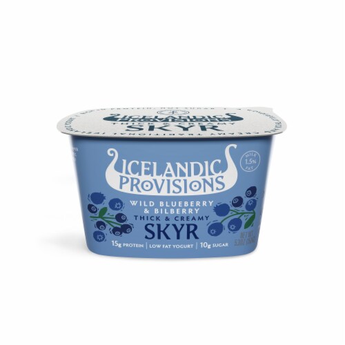 Icelandic Provisions Blueberry Bilberry Skyr Yogurt Cup Perspective: front