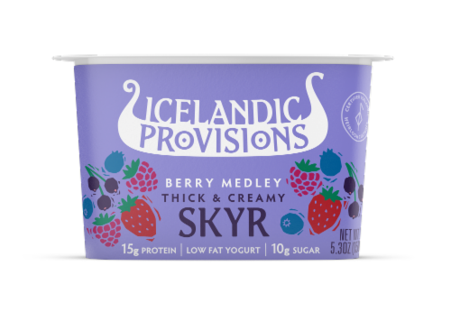 Icelandic Provisions Berry Medley Thick & Creamy Skyr Perspective: front