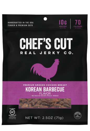 Chef's Cut Real Korean Barbecue Smoked Chicken Jerky Perspective: front