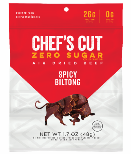 Chef's Cut Spicy Chili Biltong Air Dried Beef Perspective: front