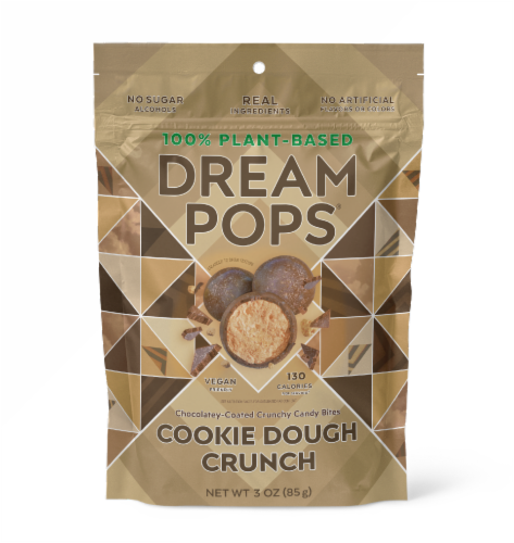 Dream Pops® Plant-Based Cookie Dough Crunch Candy Bites Perspective: front