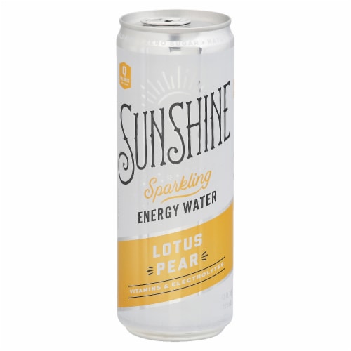 Sunshine Lotus Pear Sparkling Energy Water Perspective: front