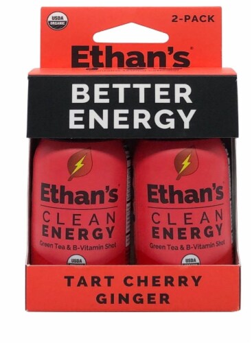 Ethan's Ginger Tart Cherry Clean Energy Shot Perspective: front