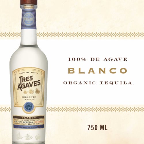 Tres Agaves Organic Blanco Amatitan Tequila 750 ml Perspective: front
