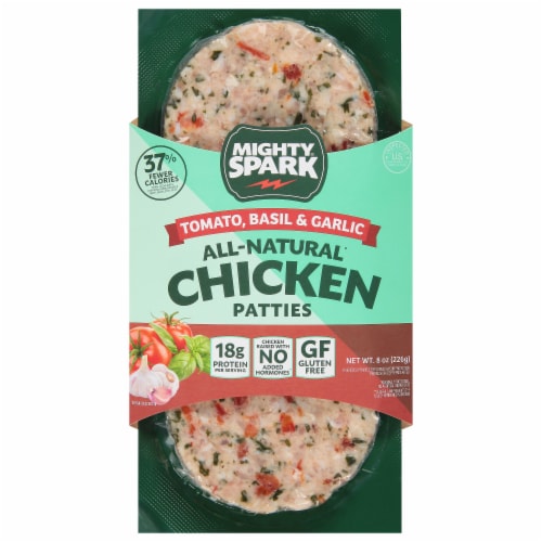 Mighty Spark® All Natural Bruschetta Chicken Patties Perspective: front