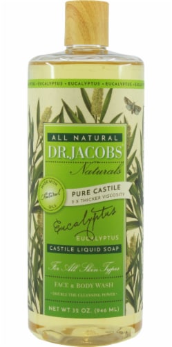 DR. JACOBS NATURALS 32  FL OZ. CASTILE SOAP - EUCALYPTUS Perspective: front
