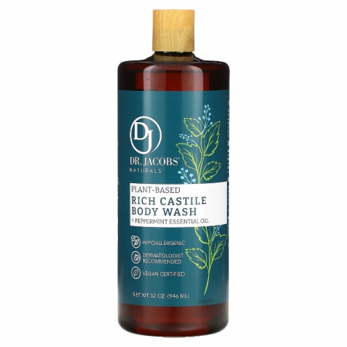 DR. JACOBS NATURALS 32  FL OZ. CASTILE SOAP - PEPPERMINT Perspective: front