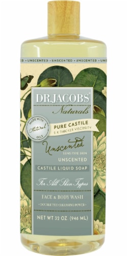 DR. JACOBS NATURALS 32  FL OZ. CASTILE SOAP - UNSCENTED ( BABY) Perspective: front