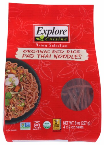 Explore Cuisine Organic Red Rice Pad Thai Noodles Perspective: front