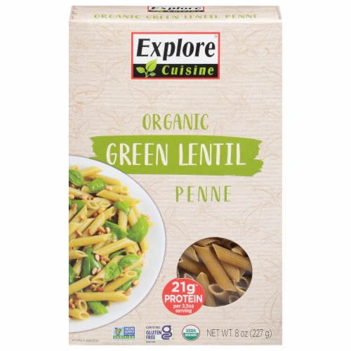 Explore Cuisine® Organic Green Lentil Penne Perspective: front