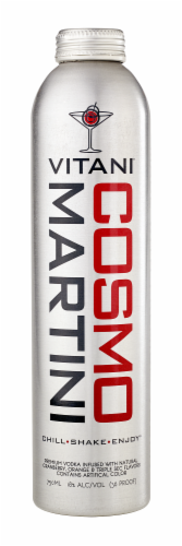 Vitani Cosmo Martini Ready to Drink Cocktail Single Bottle Perspective: front