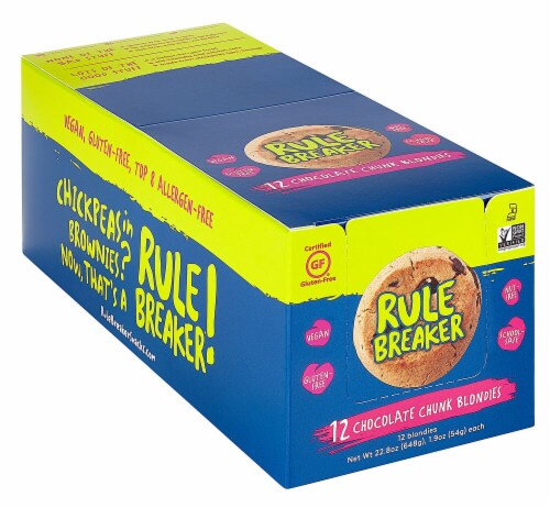 Rule Breaker Chocolate Chunk Blondie Brownie Snacks Perspective: front
