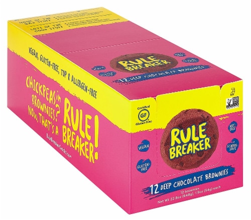 Rule Breaker Deep Chocolate Brownie Snacks 12 Count Perspective: front