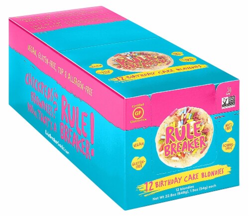 Rule Breaker  Brownie Snack Gluten Free   Birthday Cake Perspective: front