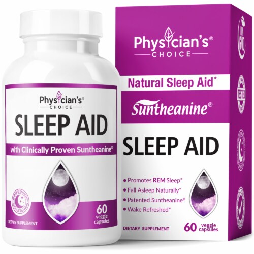 Physician's Choice Rest & Relaxation Sleep Aid Dietary Supplement Veggie Capsules Perspective: front