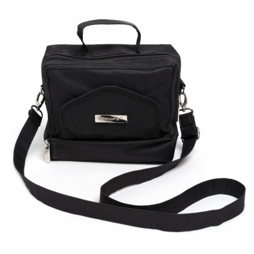 ChangePal Universal Wipes Portable Diaper Changing Bag - Black Nylon Perspective: front