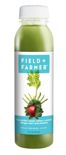 Field & Farmer Cucumber Apple Mint Cold Pressed Juice Perspective: front