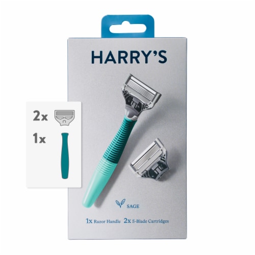 Harry's 5-Blade Men's Razor Kit - Sage Green Perspective: front