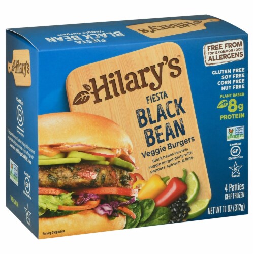 Hilary's™ Fiesta Black Bean Veggie Burger Perspective: front