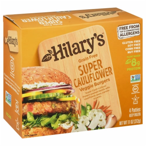 Hilary's™ Grain Free Super Cauliflower Veggie Burger Perspective: front