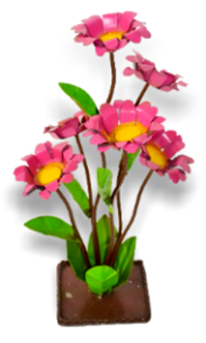 Pink Flowers Perspective: front