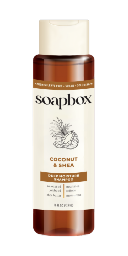 Soapbox Coconut & Shea Deep Moisture Shampoo Perspective: front