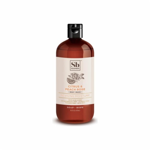 Soapbox® Citrus & Peach Rose Body Wash Perspective: front