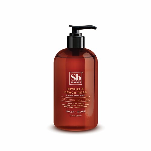 Soapbox® Citrus & Peach Rose Hand Soap Perspective: front