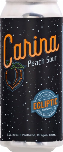 Ecliptic Brewing Carina Peach Sour Ale Craft Beer Perspective: front