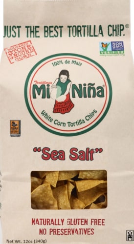 Mi Nina® Sea Salt White Corn Tortilla Chips Perspective: front