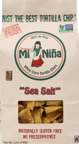 Mi Nina® Sea Salt White Corn Tortilla Chips Perspective: front