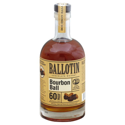 Ballotin Chocolate Whiskey Bourbon Ball Perspective: front